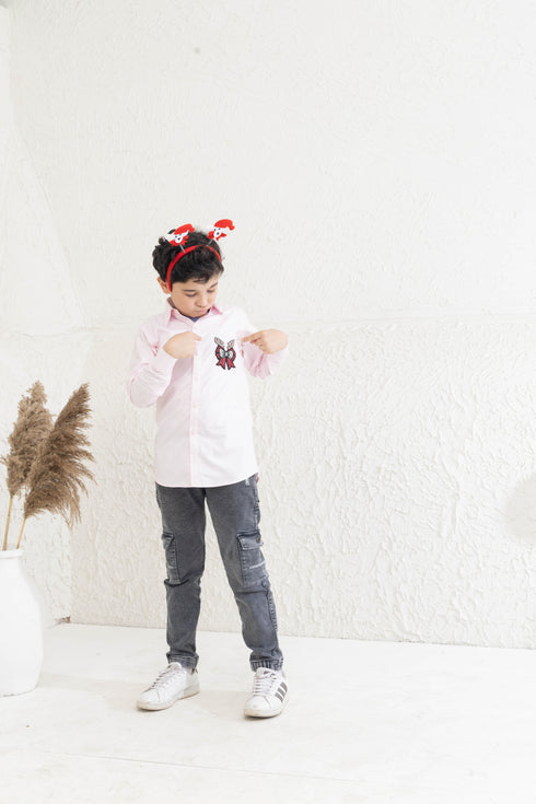 REINDEER HORN PINK SHIRT